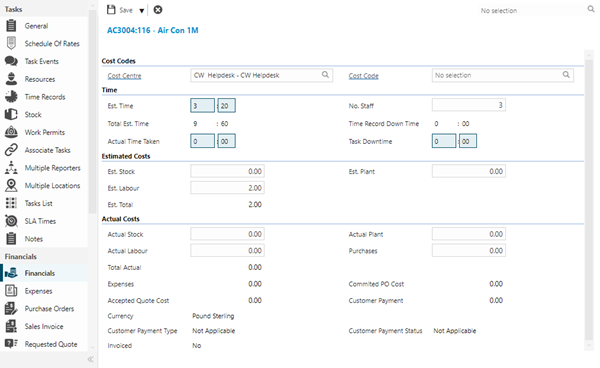 Advanced Helpdesk - Financials